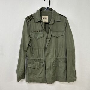 Mudd Army Green Utility Jacket Studded Military Shacket Grunge Streetwear S